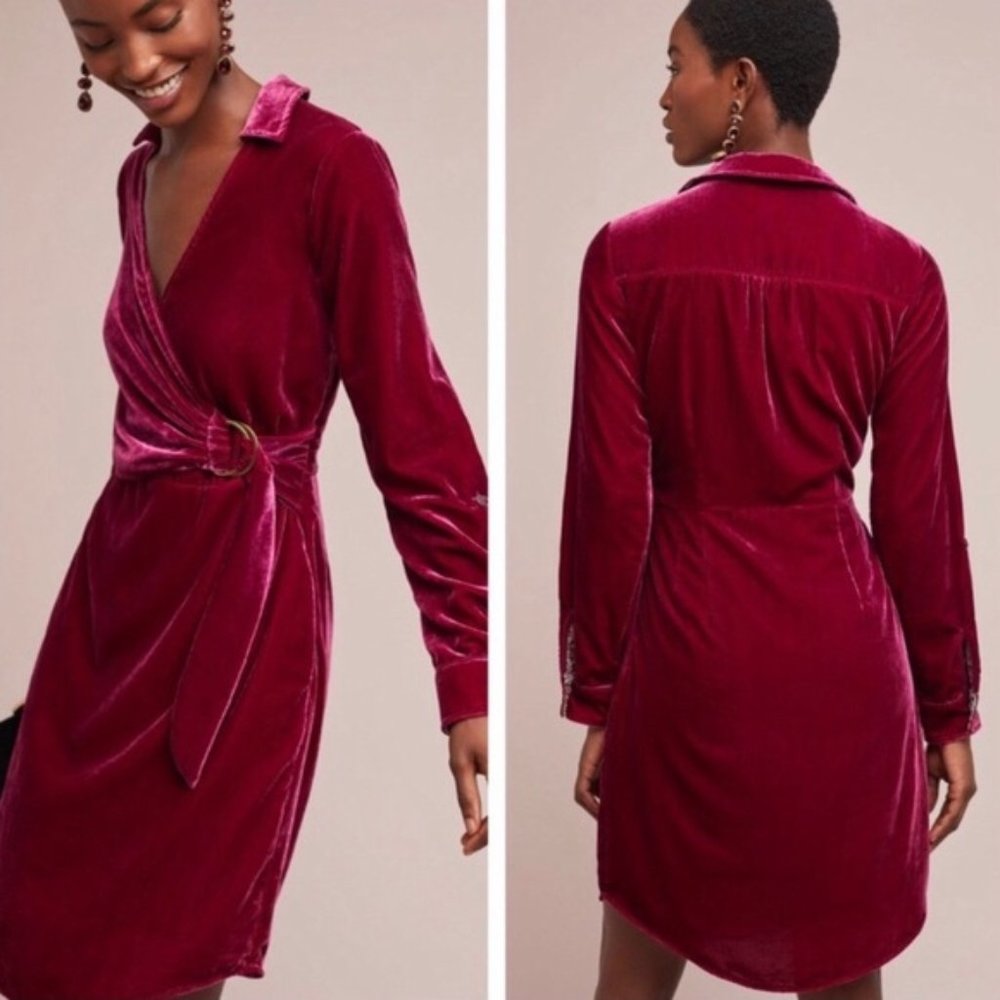 ⚠️Last Chance⚠️ Maeve Velvet Shirt Dress